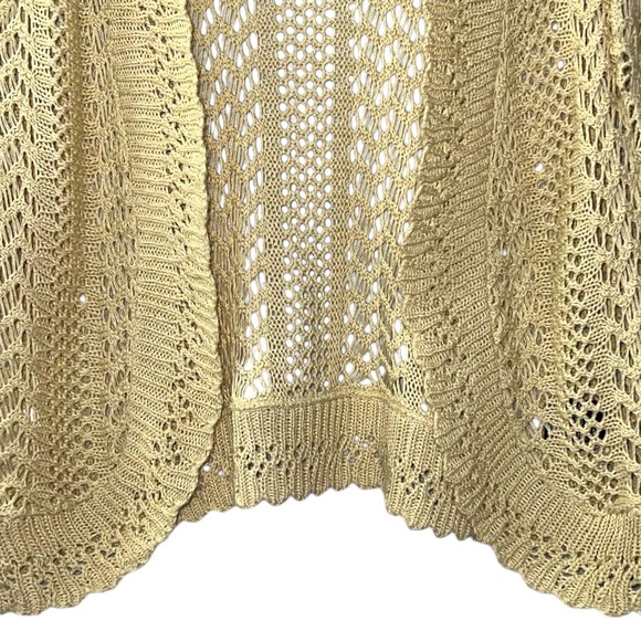 United States Sweaters Crochet Open‎ Knit Cardigan Coverup XL Cream Beige - Picture 6 of 9